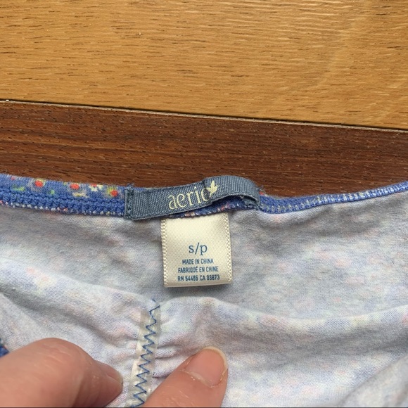 Aerie Blue Floral Cotton Bandeau Bralette, small - Picture 5 of 6